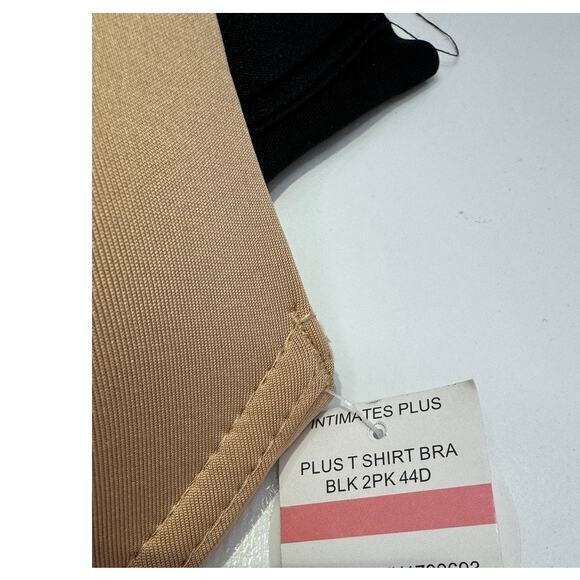 Intimates Plus 2-Pack T-Shirt Bras – Size 44D – Black & Nude – NWT - Picture 6 of 7